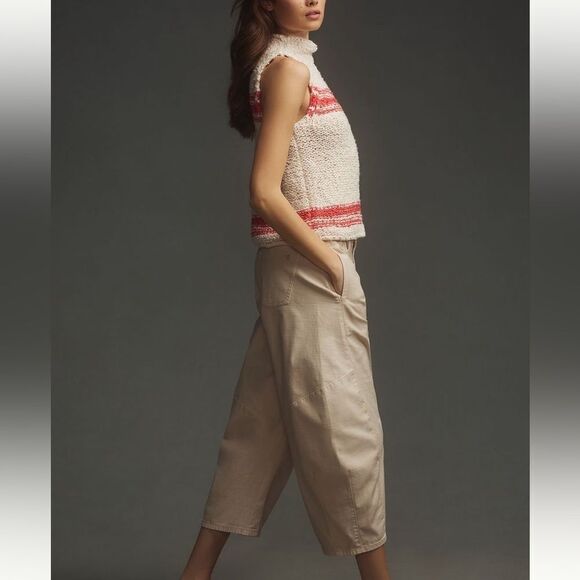 Pilcro Nautical Mock-neck Keyhole Sweater Top - Picture 3 of 7